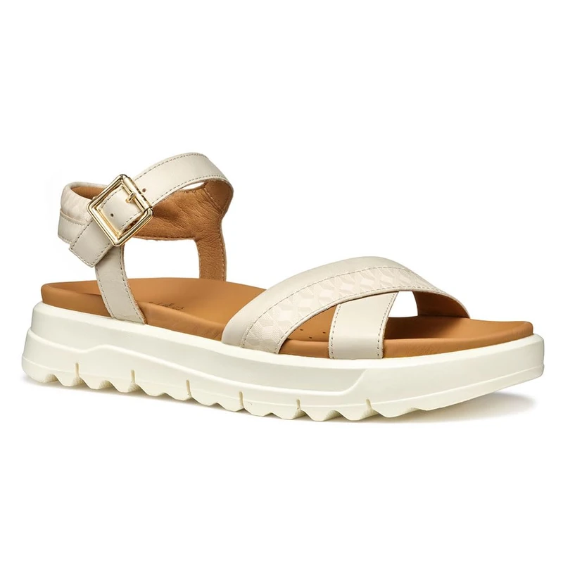 Geox Women's D XAND 2.1S B Flat Sandal, Papyrus, 7 UK