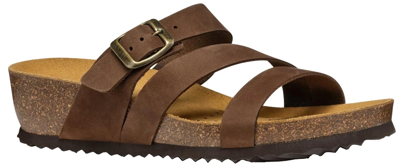 Geox Women's D New STHELLAE A Flat Sandal, Coffee, 7 UK