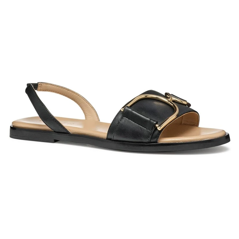 Geox Women's D NAILEEN A Slide Sandal, Black, 5.5 UK