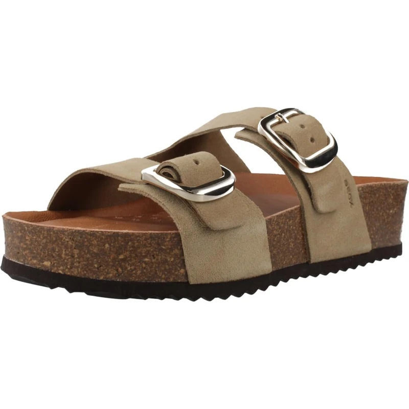 Geox Women's D BRIONIA H A Flat Sandal, Lt Taupe, 4 UK