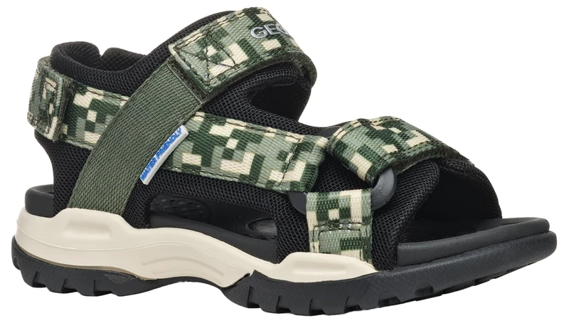 Geox J BOREALIS BOY E, Boys’ Sandal, Dk Green/Black,