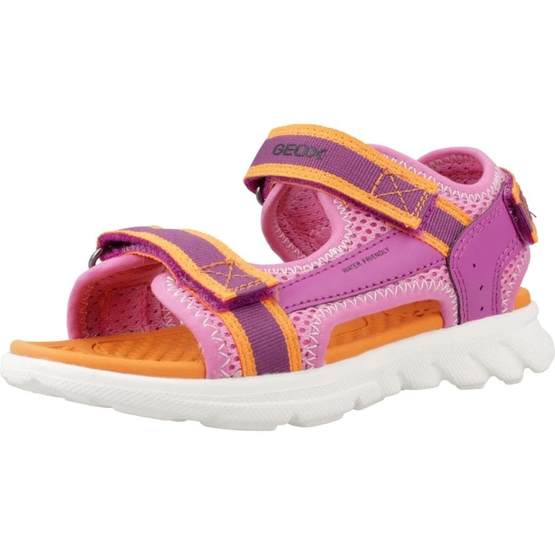 Geox J SANDAL AIRADYUM GI, Girls’ Sandal, Fuchsia/Orange,