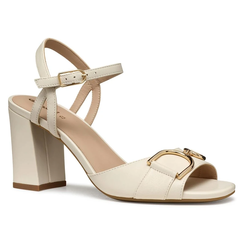 Geox Women's D New ERAKLIA 80 A Heeled Sandal, Papyrus, 5 UK