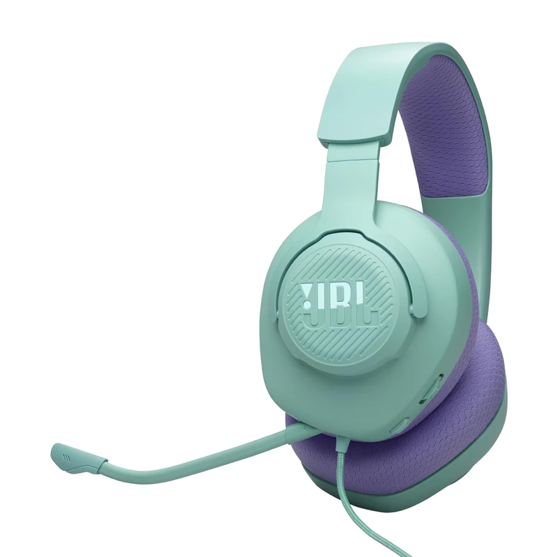 JBL Quantum 100M2 Wired Over-Ear Gaming Headset with JBL QuantumSOUND Signature and 3.5 mm Headphone Jack, Multi-Platform Compatibility, Detachable Mic, Mute Option, in Cyan