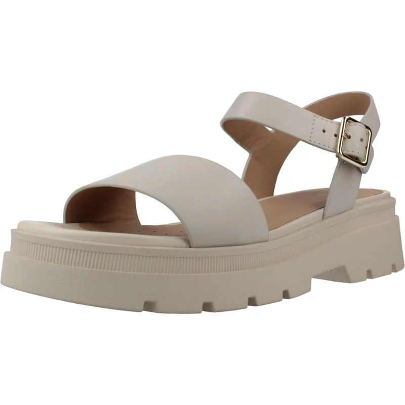 Geox Women's D ADACTER S D Flat Sandal, Lt Sand, 3 UK