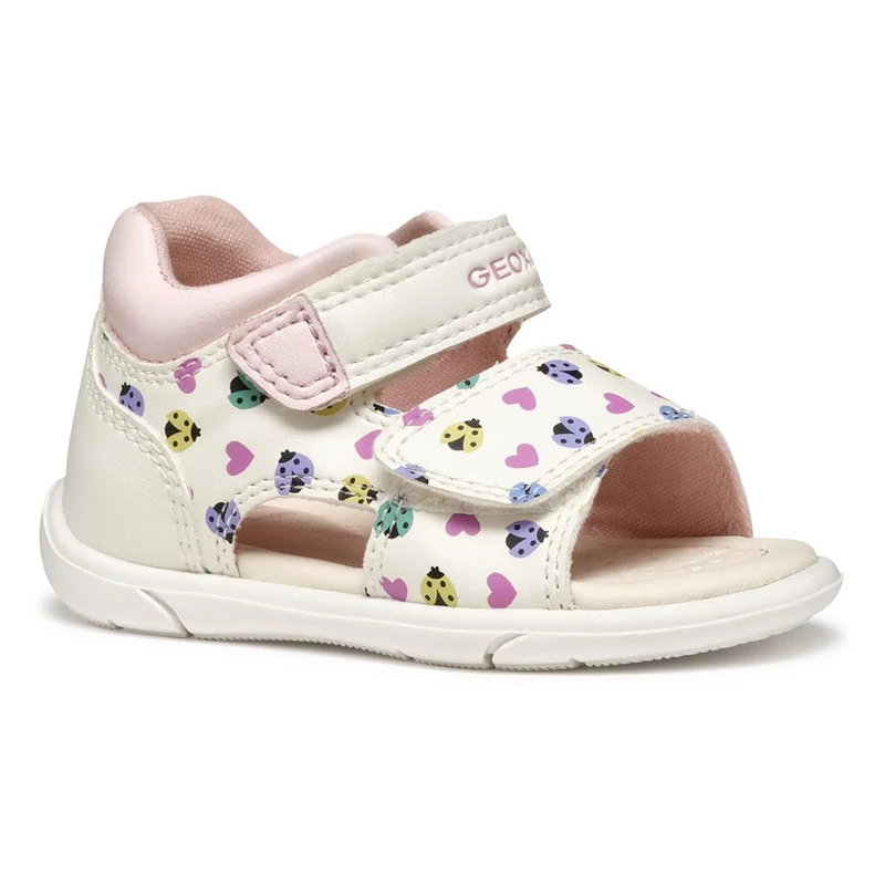 Geox B SANDAL ZAPITO GIRL, Baby - Mädchen Sandal, White/Multicolor,