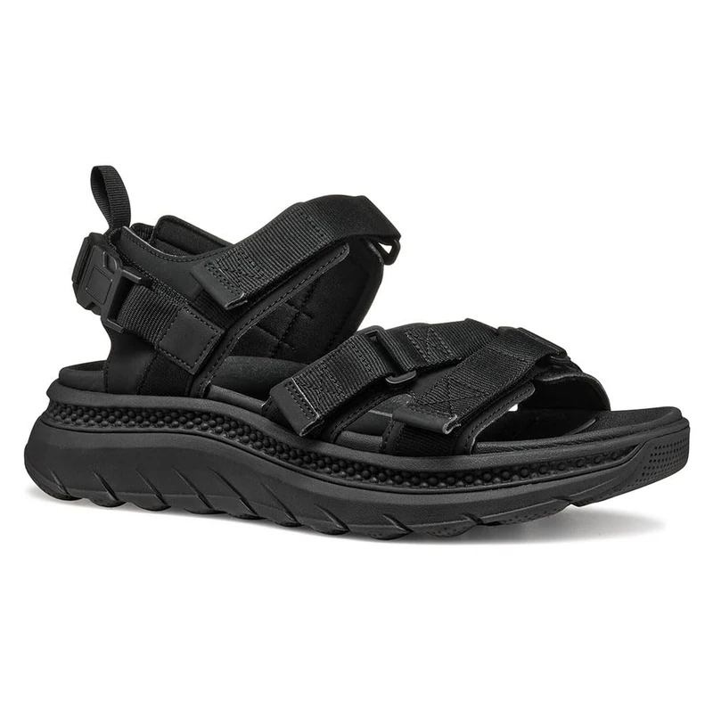 Geox Men's U SPHERICA ACTIF X S Sport Sandal, Black, 9 UK