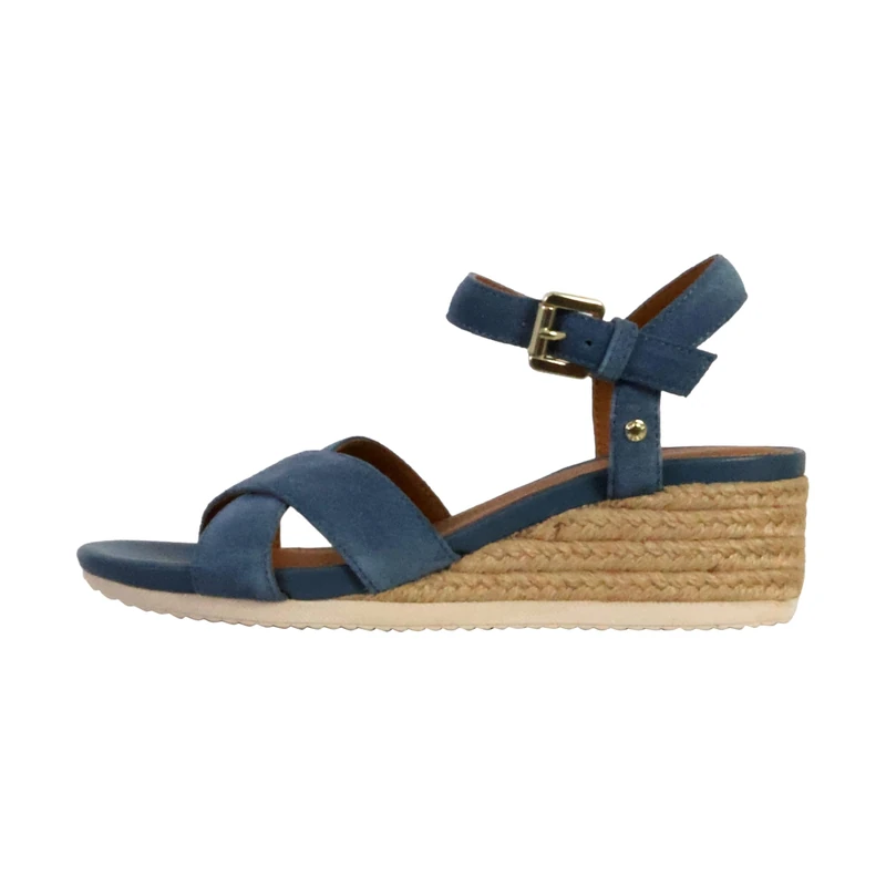 Geox Women's D Ischia Corda B Wedge Sandal, Avio, 5 UK