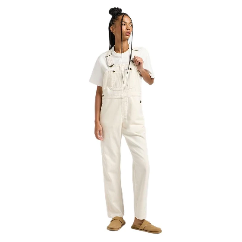 Lee Women's Straight Bib Jumpsuit, Ecru, M