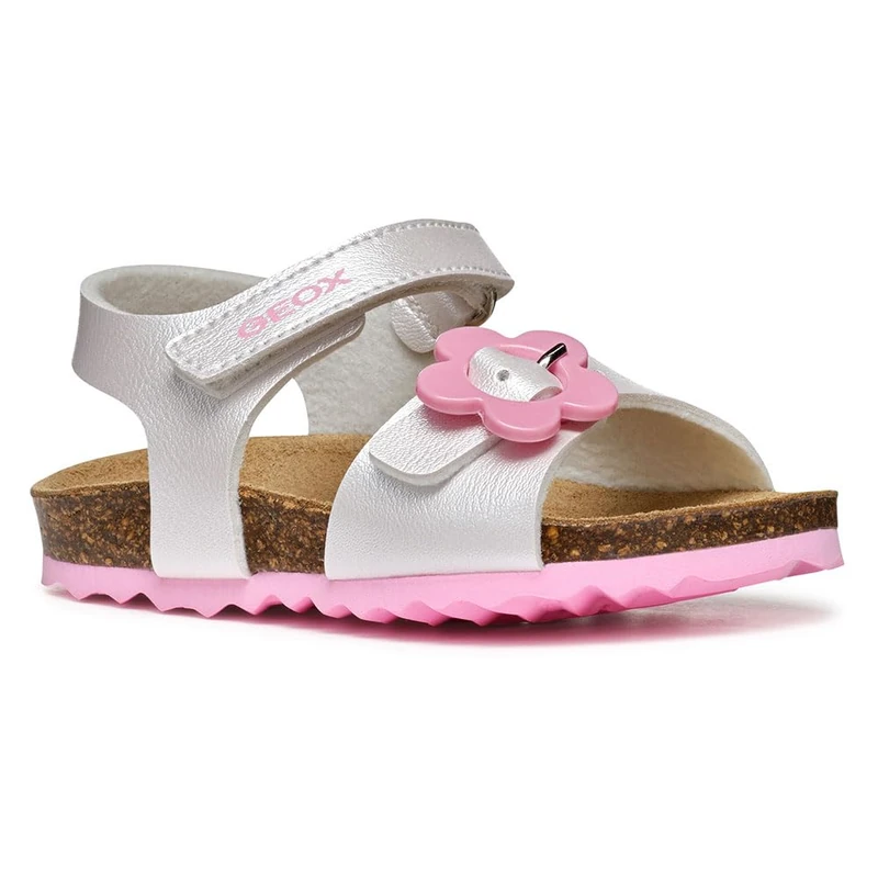 Geox B SANDAL CHALKI GIRL, Baby - Mädchen Sandal, White,