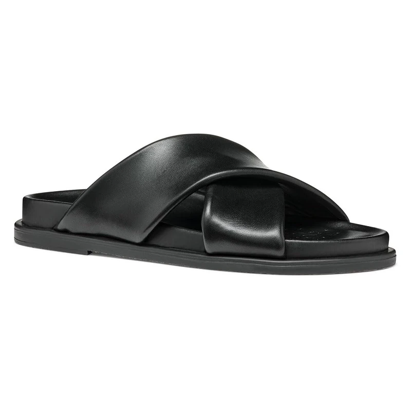 Geox Women's D ADELASH B Slide Sandal, Black, 7.5 UK