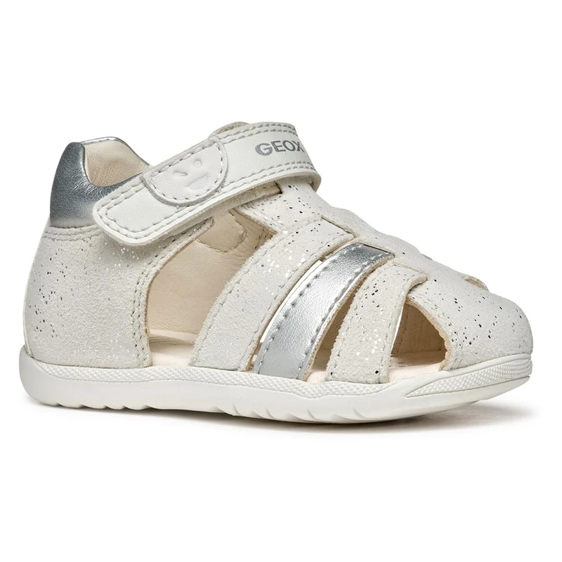 Geox B SANDAL MACCHIA GIR, Baby - Mädchen Sandal, White/Silver,
