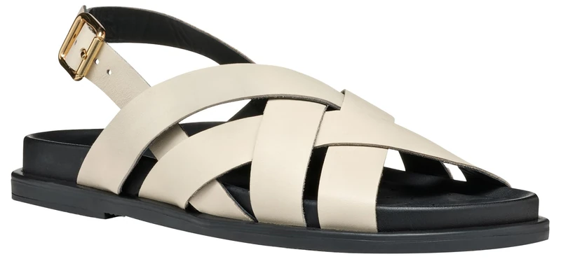 Geox Women's D ADELASH A Slide Sandal, Papyrus, 5 UK