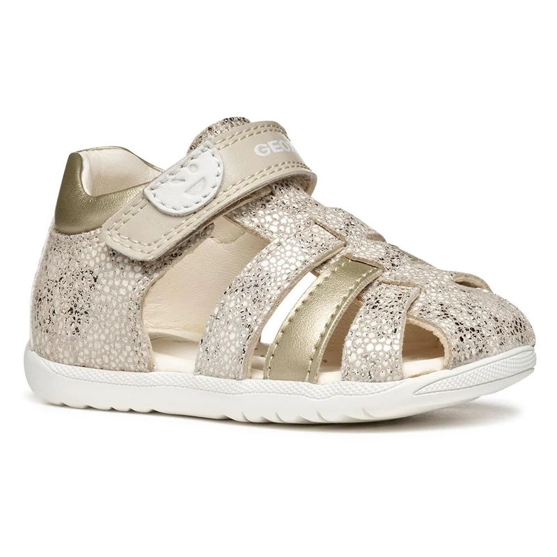 Geox Baby Girls B Sandal MACCHIA Gir, Beige/Lt Gold, 3 UK Child