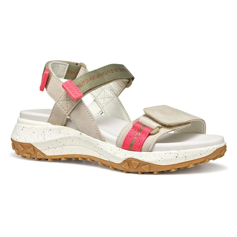 Geox Women's D SORAPIS + Grip B Sport Sandal, Lt Taupe/Sage, 7 UK