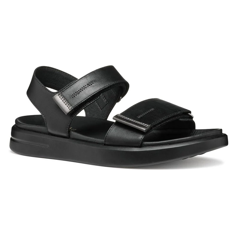 Geox Women's D XAND 2S E Sandal, Black/Gun, 3 UK