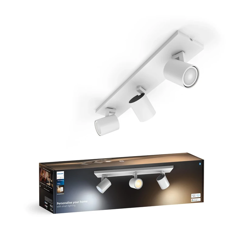 Philips Hue White Ambiance Runner Tunable Smart LED 3-Spot Ceiling Light White