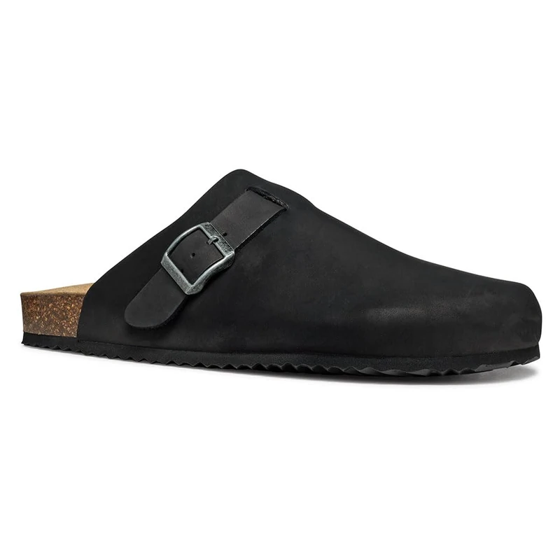 Geox Men's U SANDAL GHITA C Slide, Black, 10.5 UK