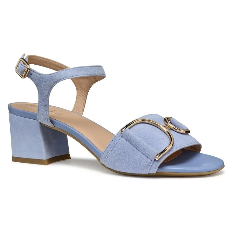 Geox Women's D New ERAKLIA 50 B Heeled Sandal, Lt Blue, 3.5 UK