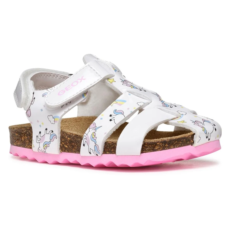 Geox B SANDAL CHALKI GIRL, Girls’ Sandal, White,
