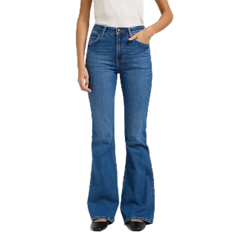 Lee Women's Breese Skinny Flare Fit Flare Fit Jeans, Hyper Mid, 27W / 31L