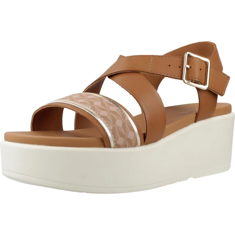 Geox Women's D XAND 2.2S A Wedge Sandal, Camel/Nude, 6 UK
