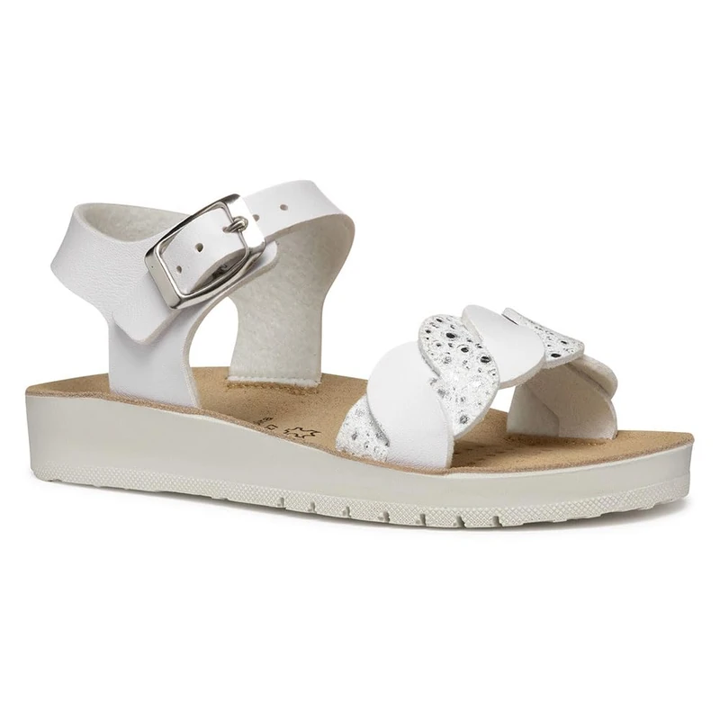 Geox J SANDAL COSTAREI GI, Girls’ Sandal, White,