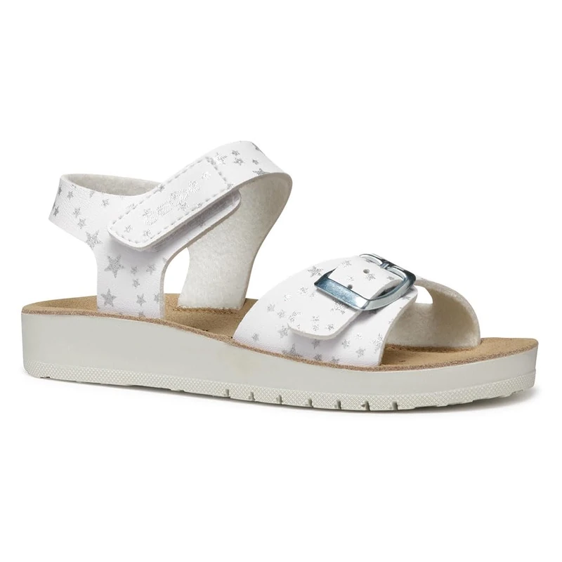 Geox J SANDAL COSTAREI GI, Girls’ Sandal, White,