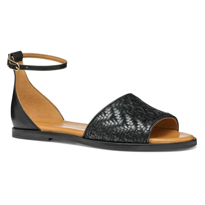 Geox Women's D NAILEEN C Slide Sandal, Black, 6.5 UK