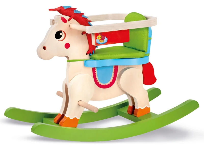 Lisciani - WOODEN MONTESSORI - My Baby Pony - Talking Electronic Wooden Rocking Horse - For Children 1 to 3 years - Motor Development and Balance - Stable and Safe - With Sounds & Melodies