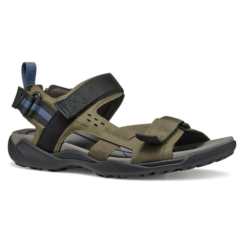Geox Men's U TERRENO + Grip B Sport Sandal, Military, 9 UK
