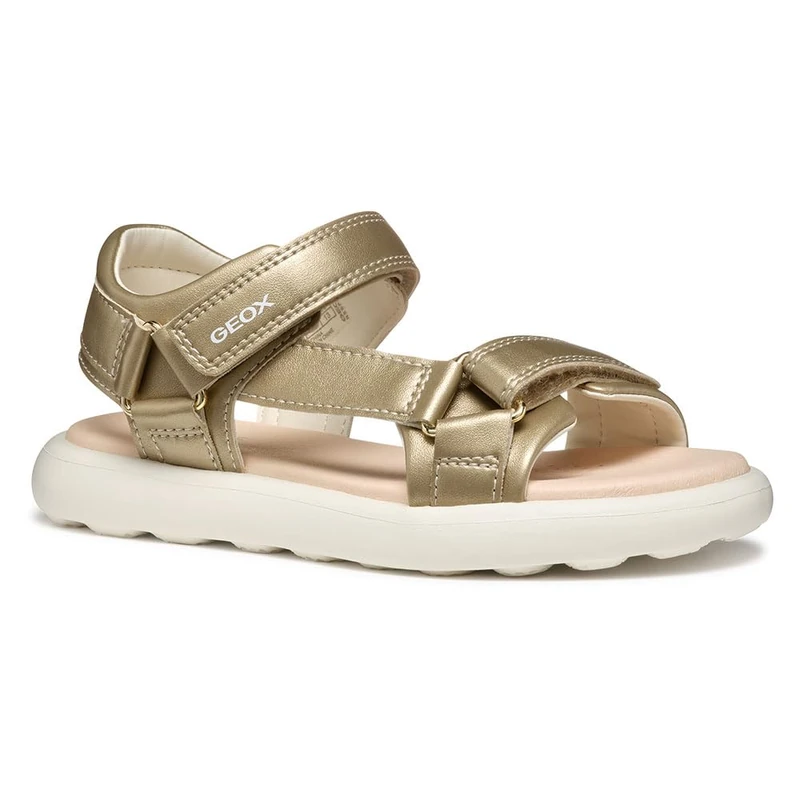Geox Girls J Puffypop Gi Sandal, Lt Gold, 4.5 UK