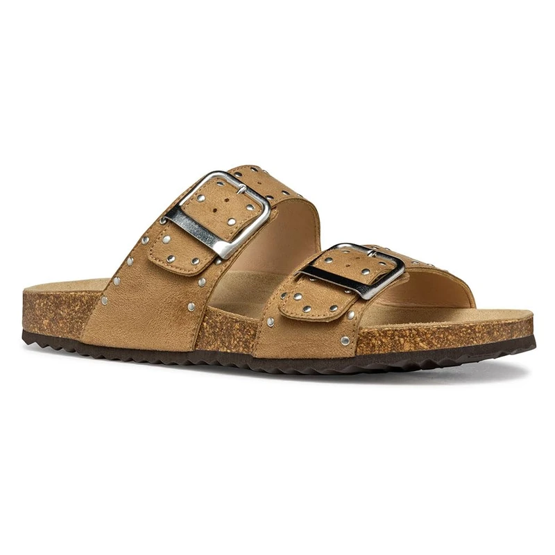 Geox Women's D BRIONIA R I Flat Sandal, Nude, 5 UK