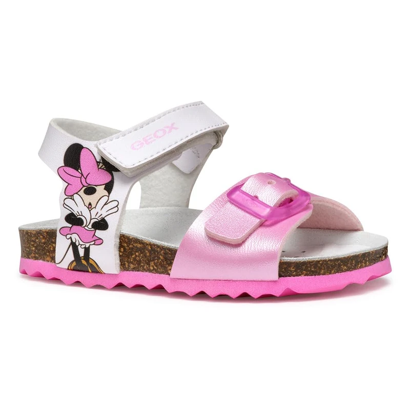 Geox B SANDAL CHALKI GIRL, Baby - Mädchen Sandal, White/Pink,