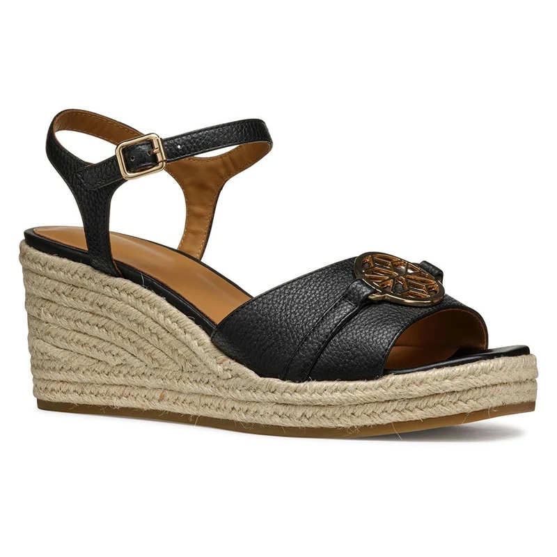 Geox D PANAREA B, Women’s Wedge Sandal, Black,