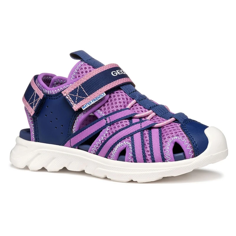 Geox Girls J Airadyum Gi Sandal, Navy Purple, 1 UK