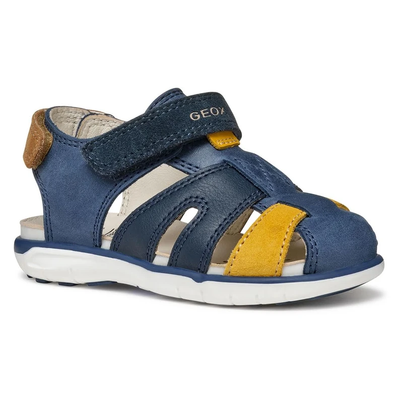 Geox Baby B Sandal Delhi BOY, Dk Navy/Dk Yellow, 7 UK Child