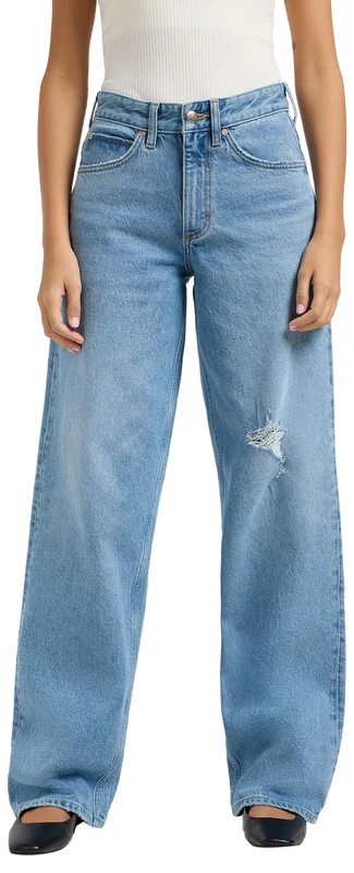 Lee Women's Rider Loose Straight Fit Straight Leg Jeans, Blue Koi, 30W x 31L