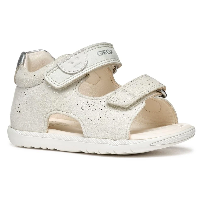 Geox B SANDAL MACCHIA GIR, Baby - Mädchen Sandal, White/Silver,