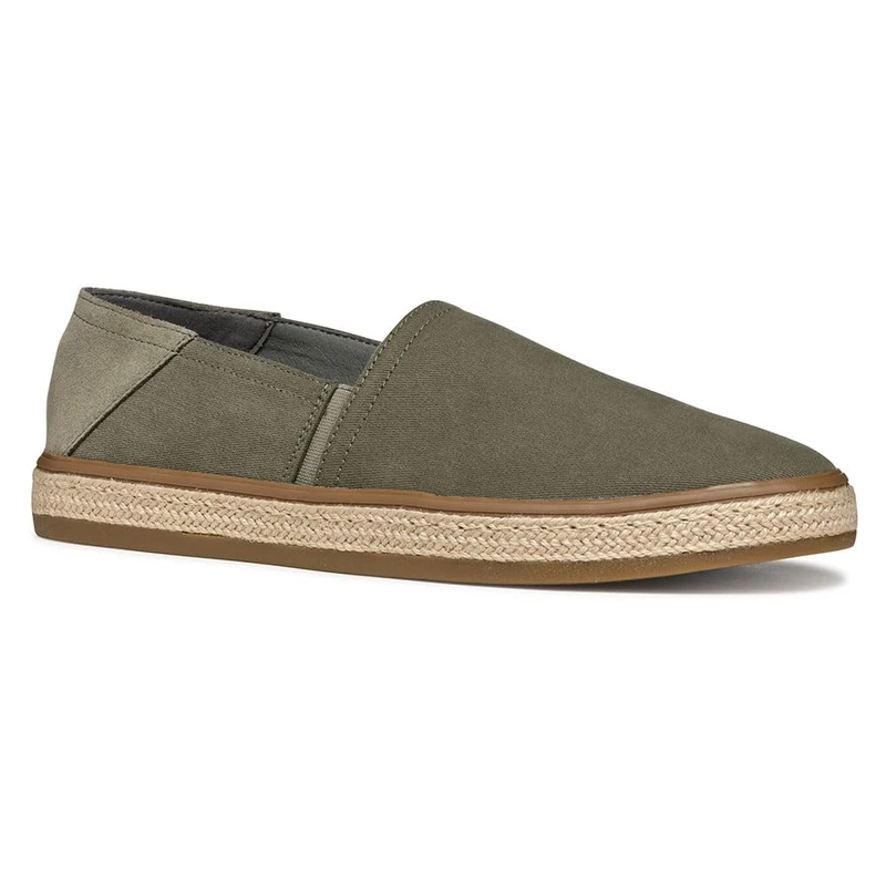 Geox Men's U PANTELLERIA A Espadrille Wedge Sandal, Lt Olive, 6.5 UK