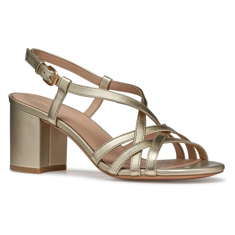 Geox D VIRNILISA 65 S B, Women’s Heeled Sandal, Lt Gold,