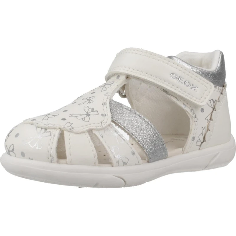 Geox B SANDAL ZAPITO GIRL, Baby - Mädchen Sandal, White/Silver,