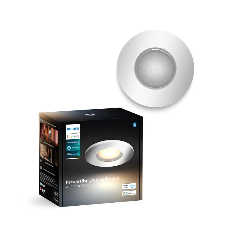 Philips Hue White Ambiance Adore recessed Spot, 1 Pack, Round, Aluminium, New Generation