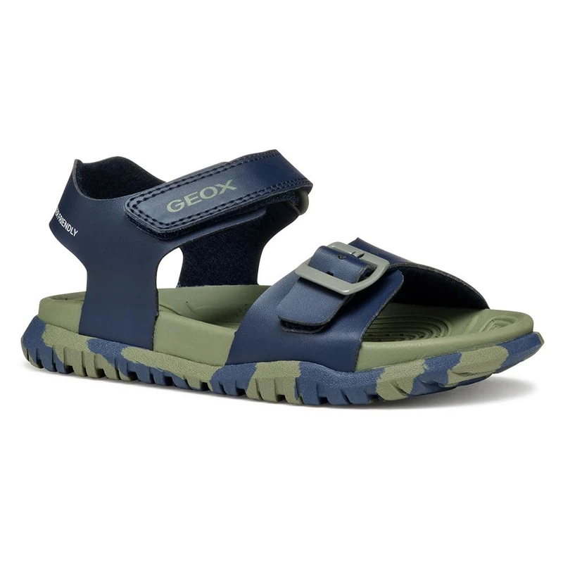 Geox Boys J Fusbetto Bo Sandal, Navy Military, 6 UK Child