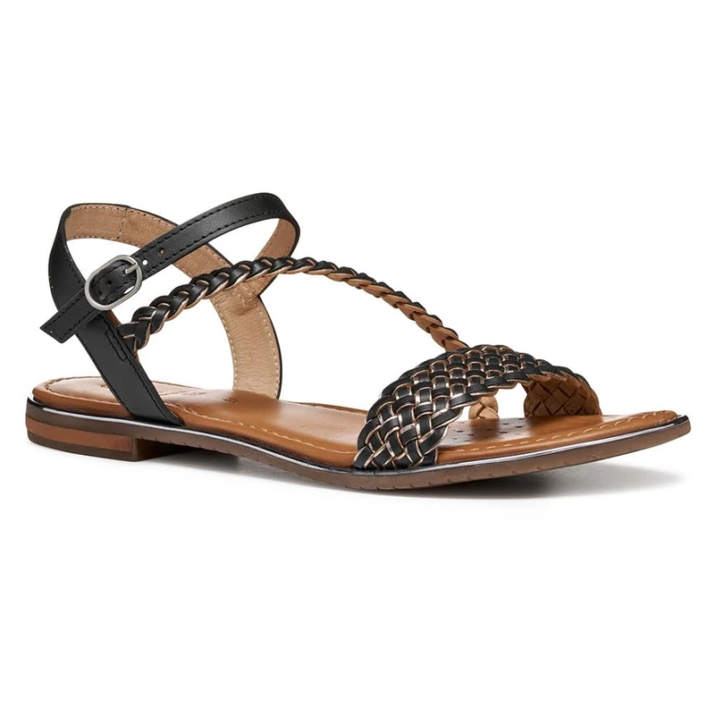 Geox D SOZY PLUS D, Women’s Slide Sandal, Black/Gun,