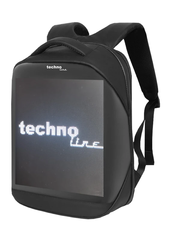 Technoline LED Backpack, Backpack, Laptop Backpack, Advertising Backpack, Customisable Design, Font, Animation, Pictures, Data Transfer via Bluetooth, Control via App (Free) - Image 1
