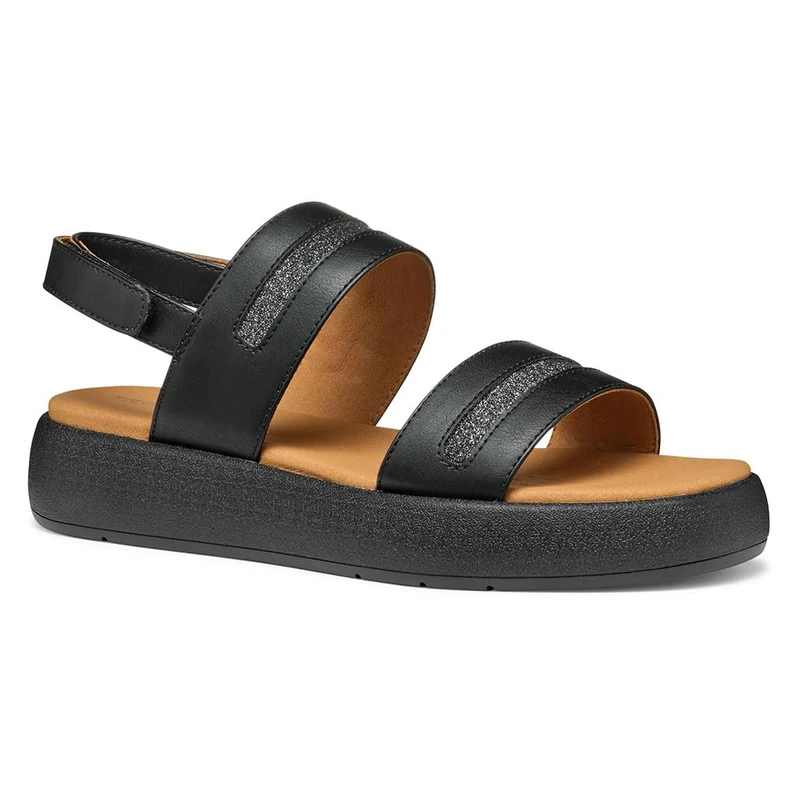 Geox Women's D CAMALEI C Flat Sandal, Black, 6 UK - Image 1