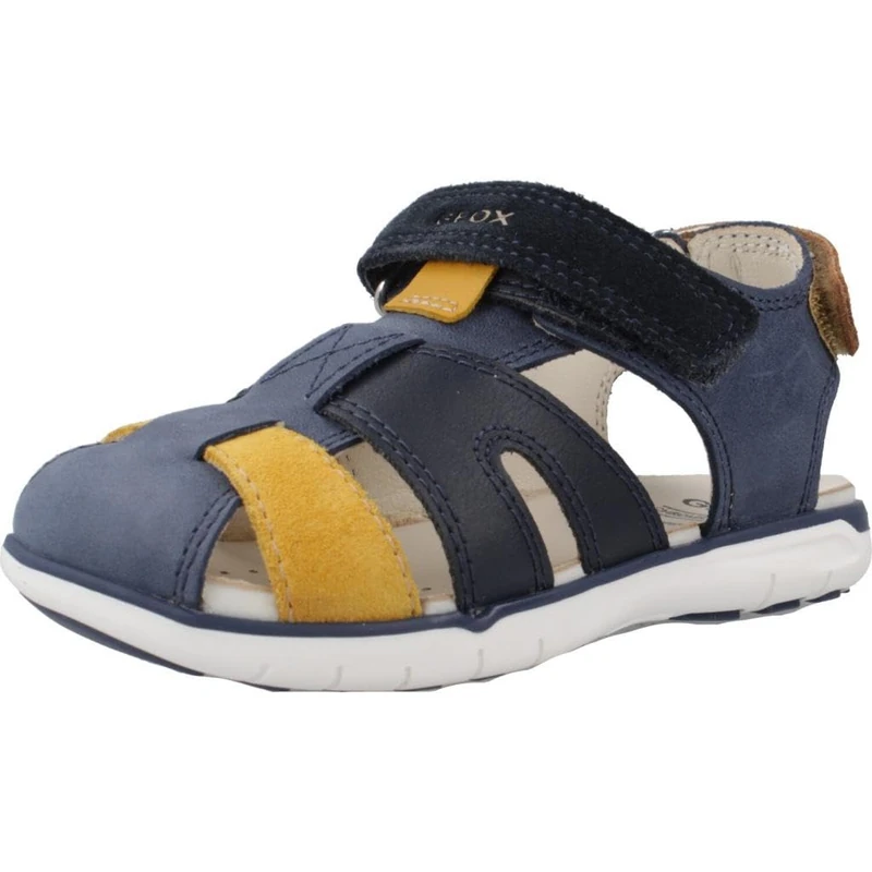 Geox B SANDAL DELHI BOY A, Boys’ Sandal, Dk Navy/Dk Yellow,