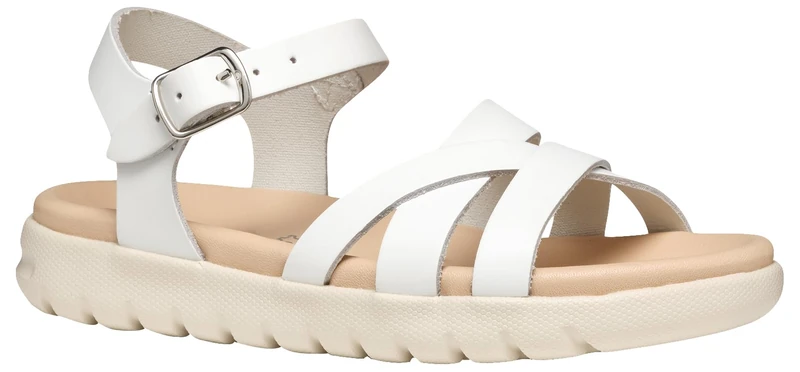 Geox Girls J Soleima Gir Sandal, White, 10 UK Child