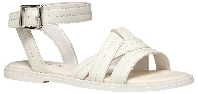 Geox J SANDAL KARLY GIRL, Girls’ Sandal, White,